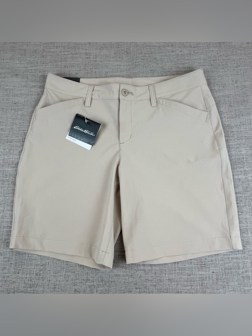 Eddie Bauer Shorts 8 Adventurer Performance Stretch UPF 50 Hiking Outdoor Khaki